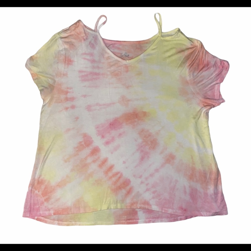 JUSTICE Tye Dyed Cut out Top size girls 20 - Picture 3 of 6